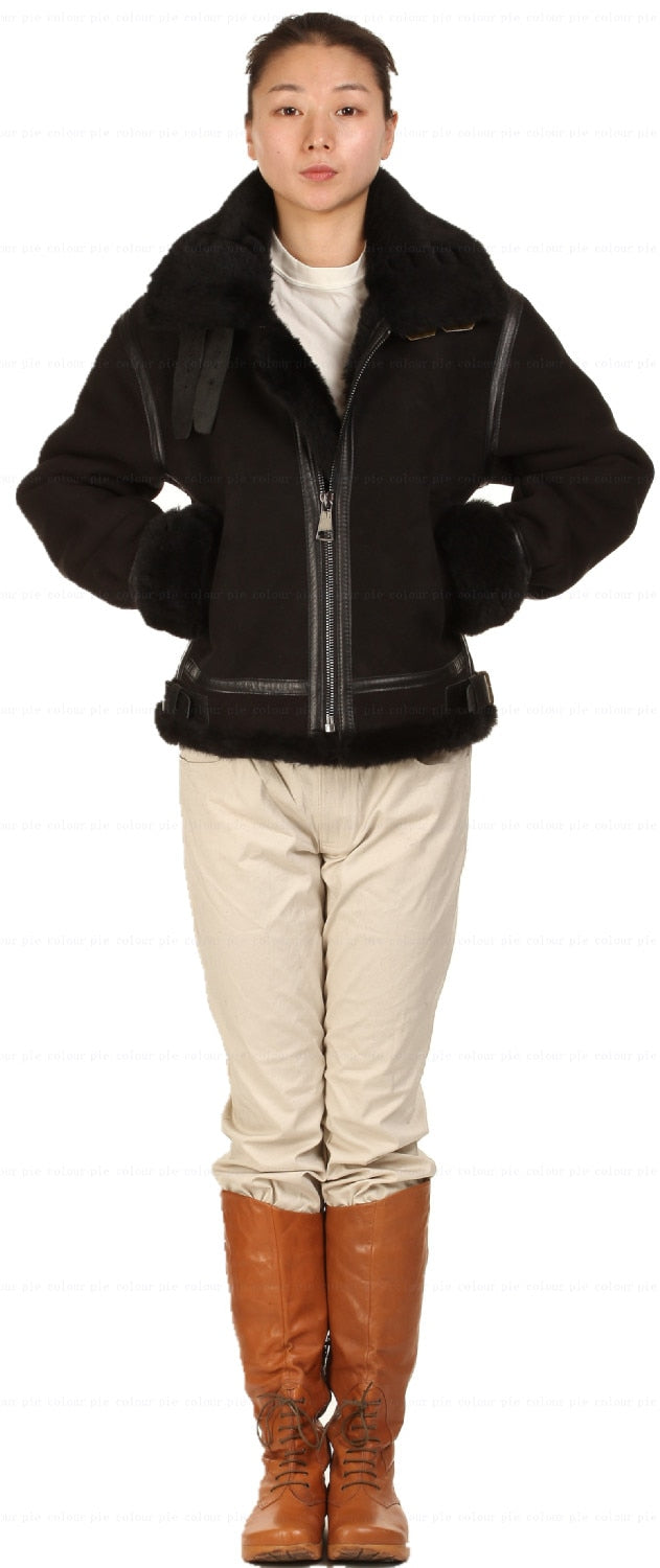Genuine Leather Shearling Fur Lining and Trim Coats