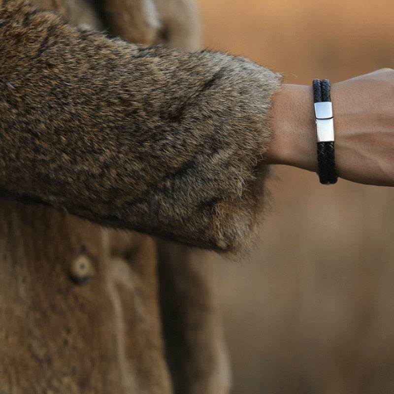 Real Rabbit Fur Double Breasted Long Slim Overcoats