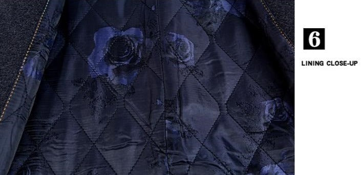 MANDARIN Collar Wool Long Trench Coat