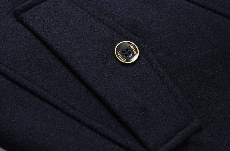 Wool Blend Scarf Detachable Long Jackets