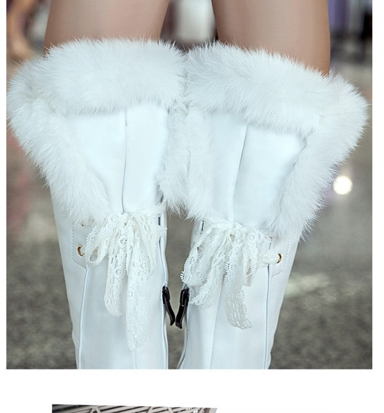 Waterproof High-heeled Below The Knee Boots