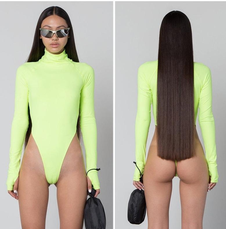 Turtleneck Long Sleeve High Waist Bodysuits