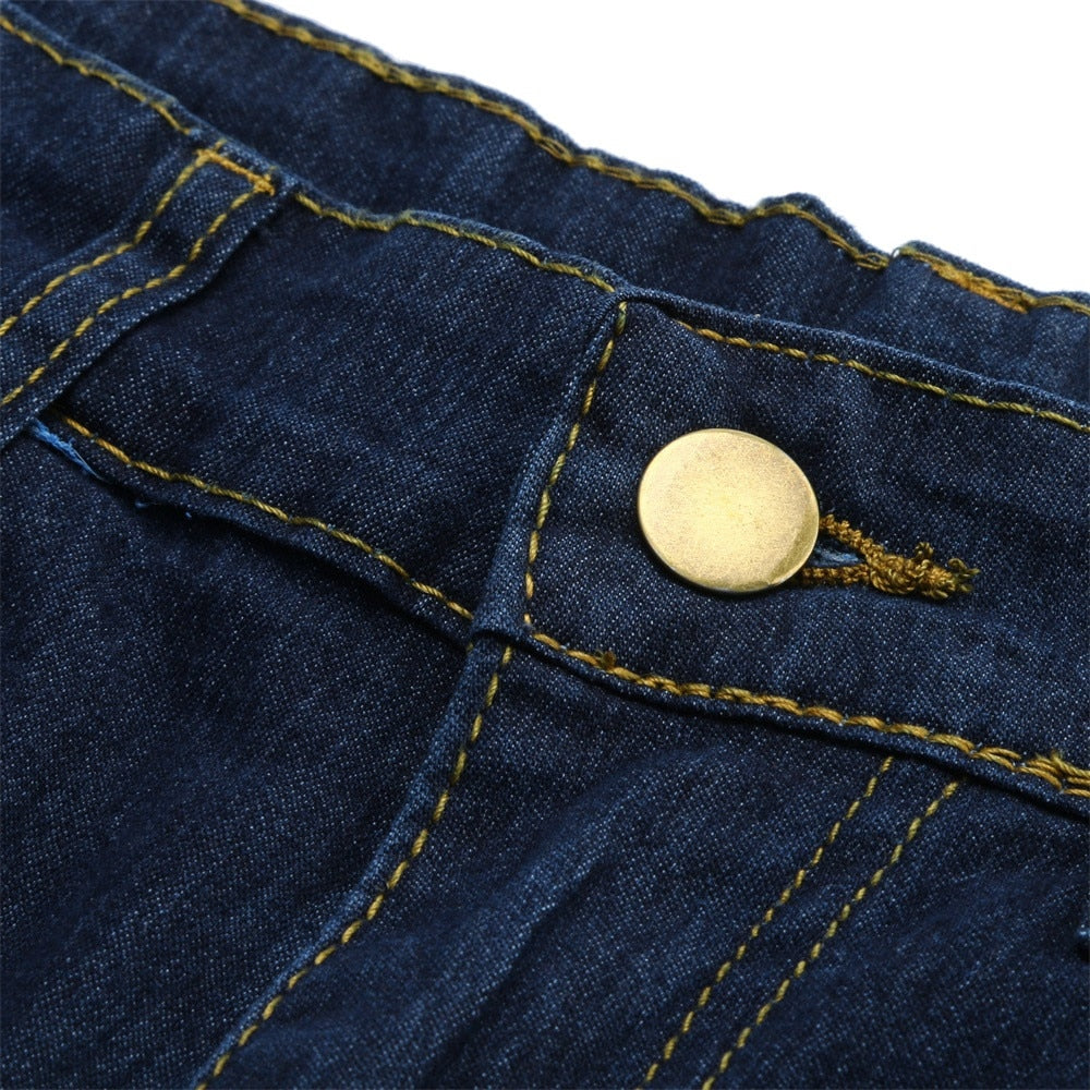 High Waisted Skinny Full Length Rips Jeans