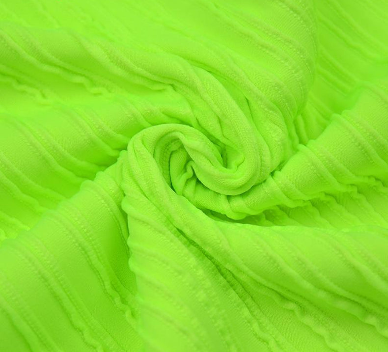 Neon Ruched Spaghetti Strap Mini Dress