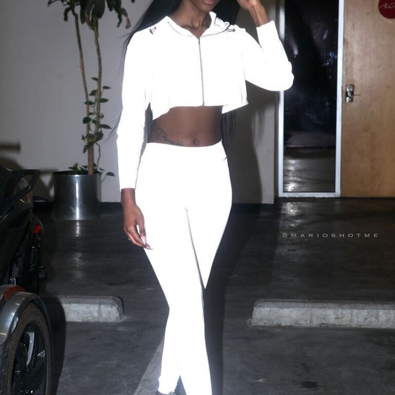 Reflective Hooded Crop Jacket