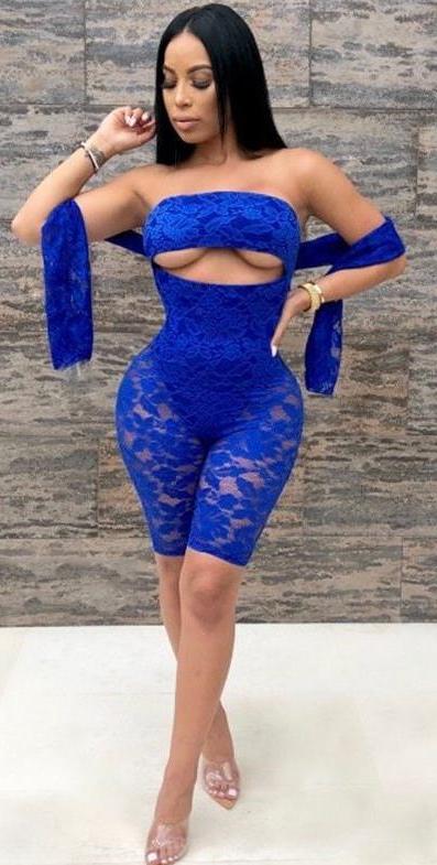 Strapless Hollow Out See Through Jumpsuits (Multi-Colors)