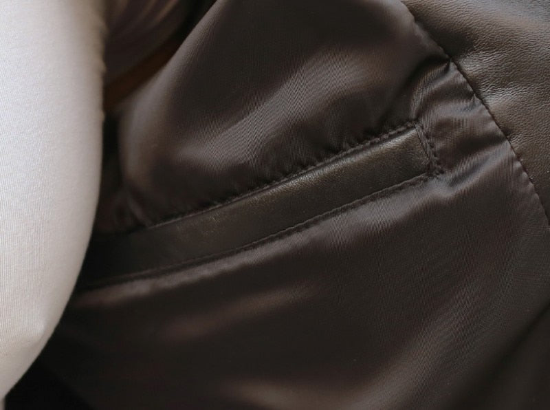 Genuine Leather Jacket Slim Bomber