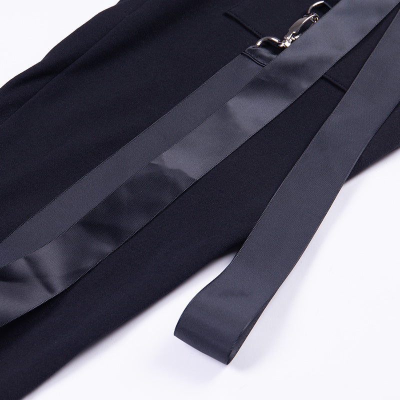 High Waist Spenders Loose Cargo Pants