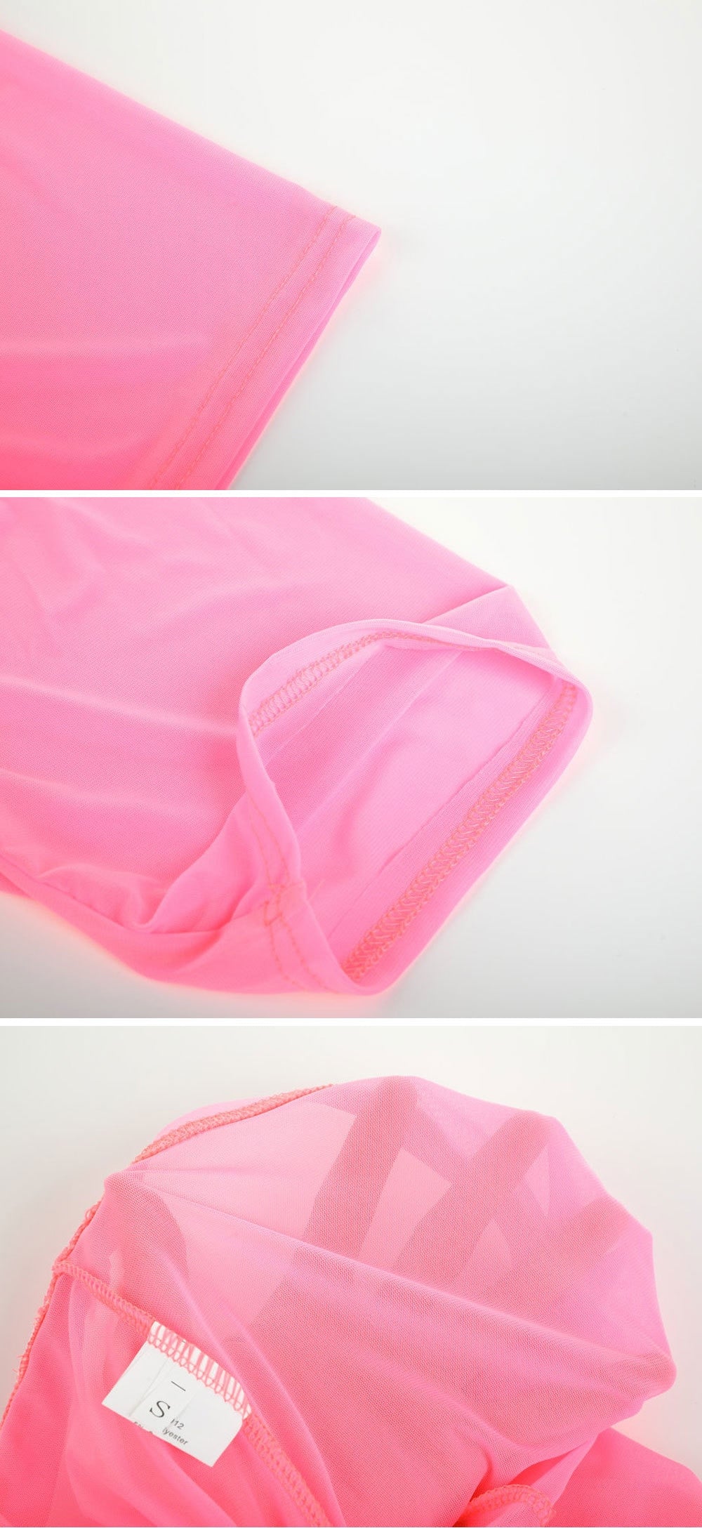 Neon Transparent Mesh High Waist Shorts