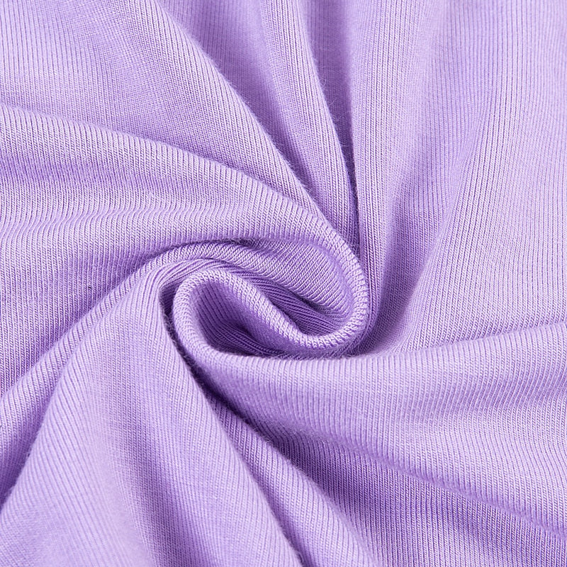 Purple Spaghetti Strap Ruffle Trim Crop Top