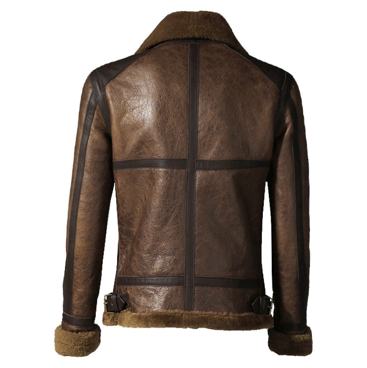 Sheepskin Genuine Leather Real Shearling Fur Lining Jacket
