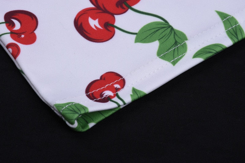 Cherry Print Spaghetti Strap Crop Top