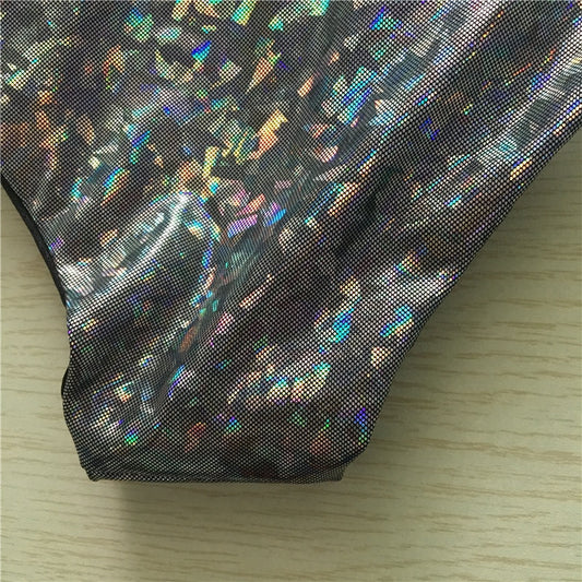 Holographic Back Bandage Romper Set