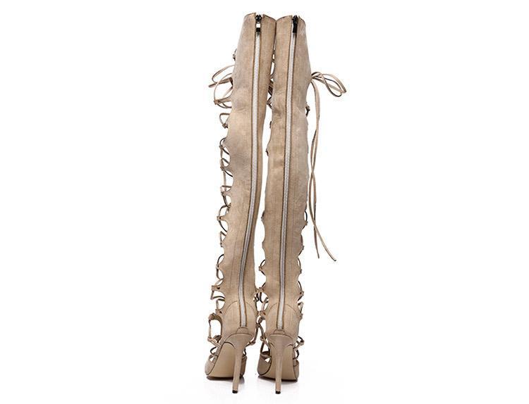 Thigh High Gladiator Cross Tied High Heels