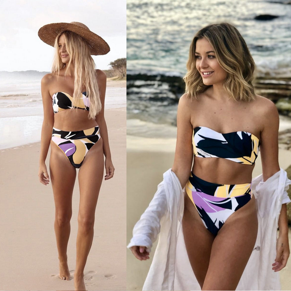 Print Push Up High Waist Two-Piece Bikini