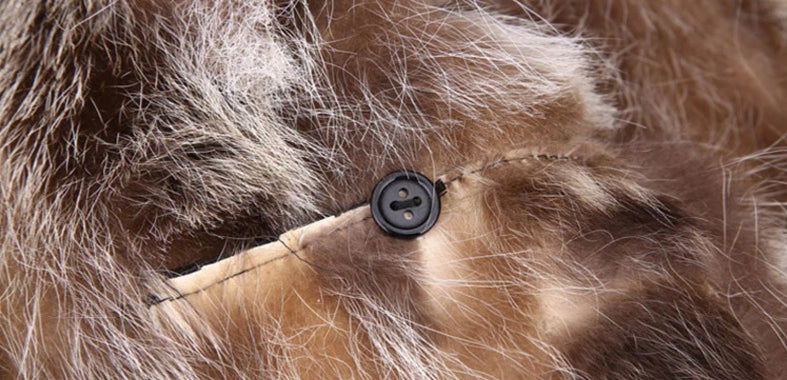 Genuine Leather Real Fox Fur Lining With Fur Collar Overcoat