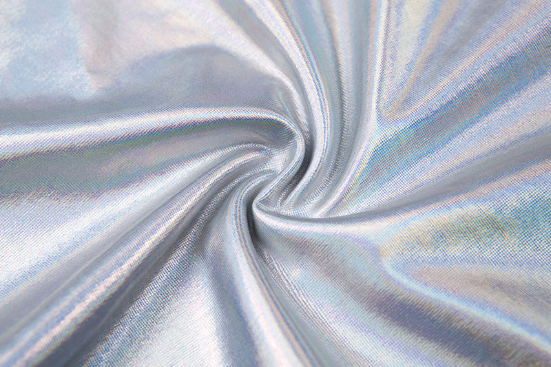 Holographic Crop Top and Mini Skirt Set