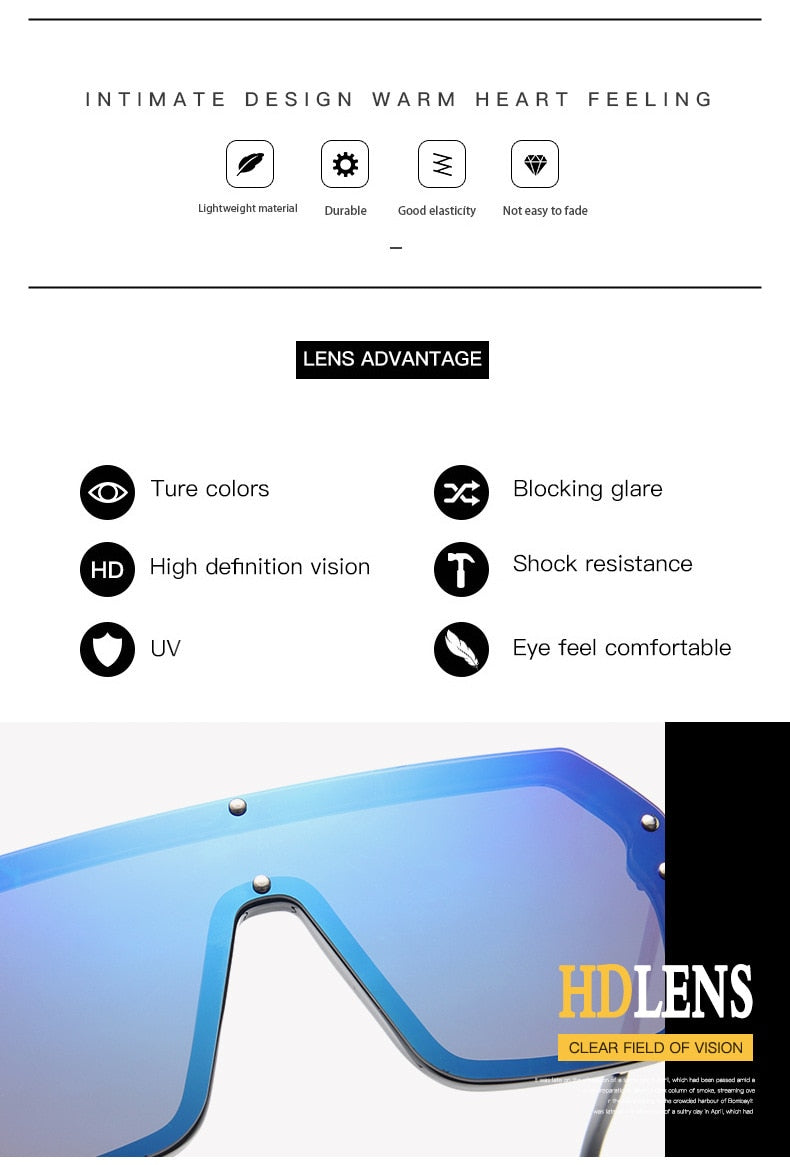 Oversized Square Luxury Goggle Sunglasses