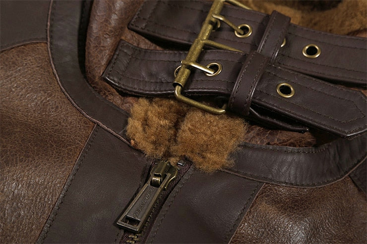 Sheepskin Genuine Leather Real Shearling Fur Lining Jacket