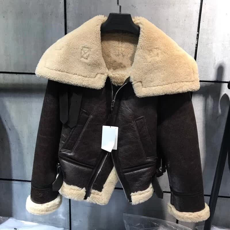 Sheepskin Genuine Leather Double Faced Sheep Fur Lining Coats