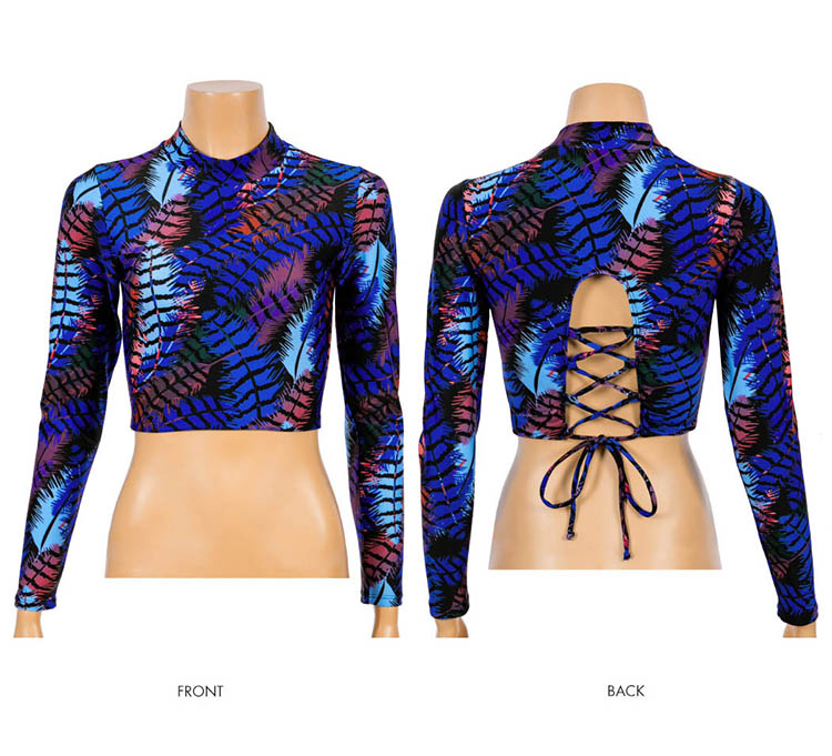 Long Sleeve Rash guard Crop High Waist Brazilian Bikini Set