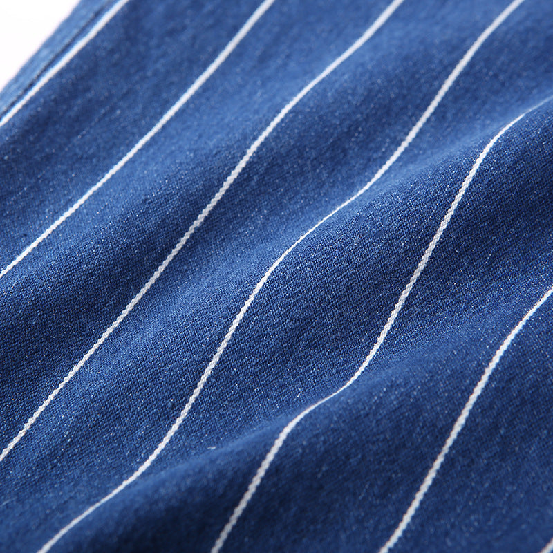Stripe Slim Cuff Blue Pants