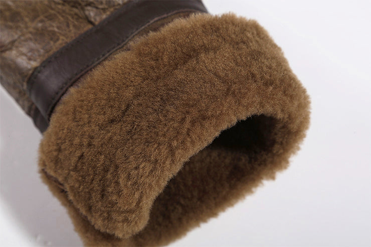 Sheepskin Genuine Leather Real Shearling Fur Lining Jacket