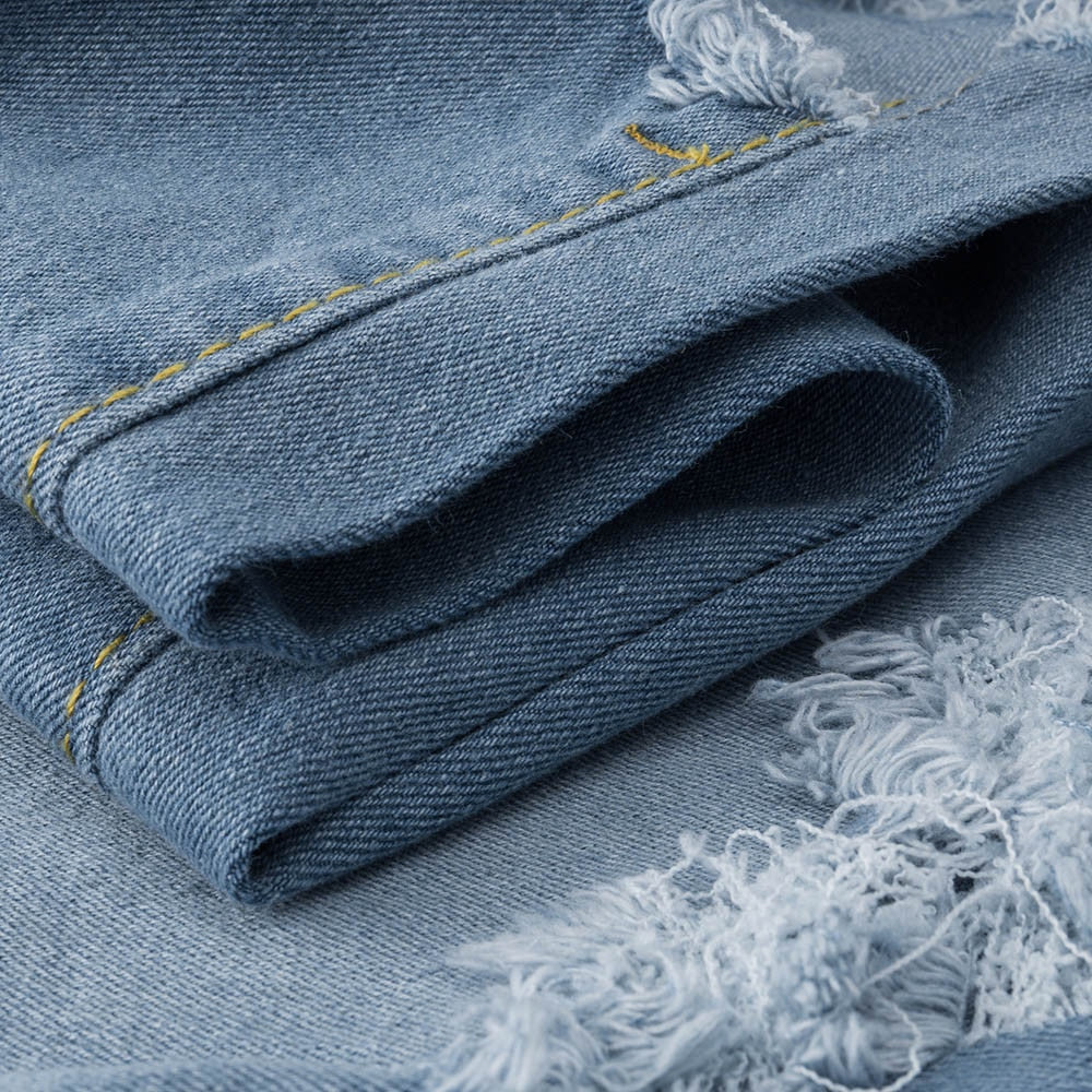 High Waist Ripped Cropped Skinny Jeans