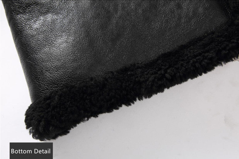 Genuine Leather Shearling Fur Long Coats