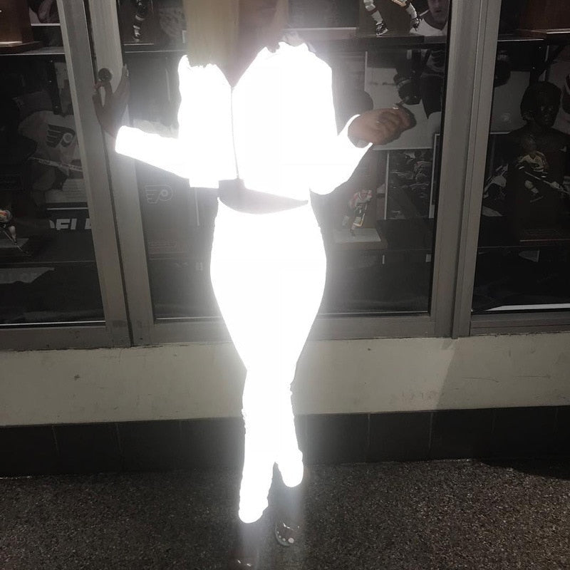 Reflective Hooded Crop Jacket