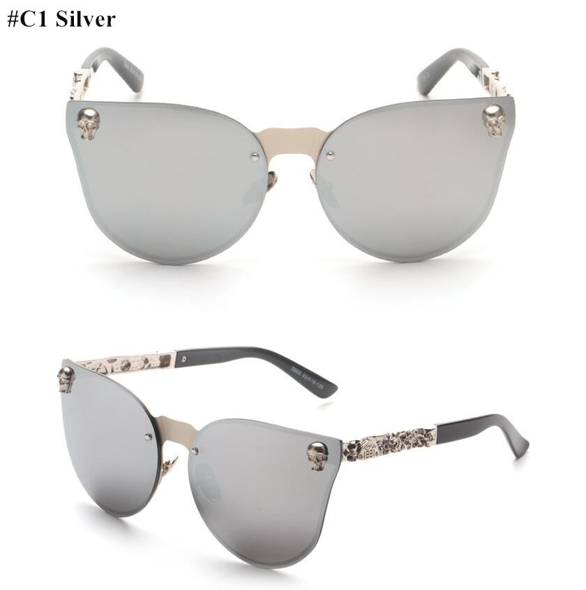 Skull Oversize Cat Eye Sunglasses