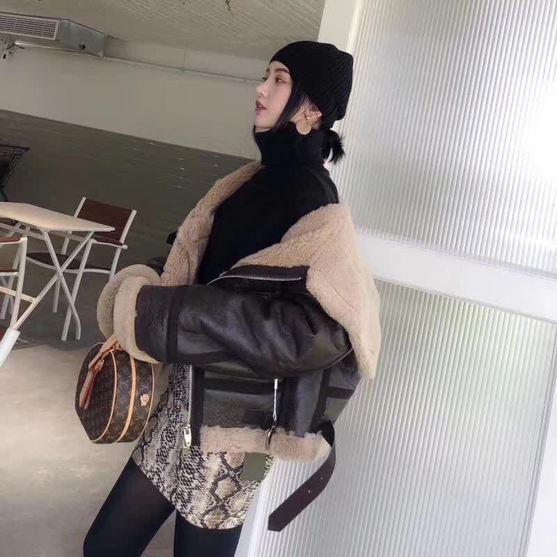 Sheepskin Genuine Leather Double Faced Sheep Fur Lining Coats