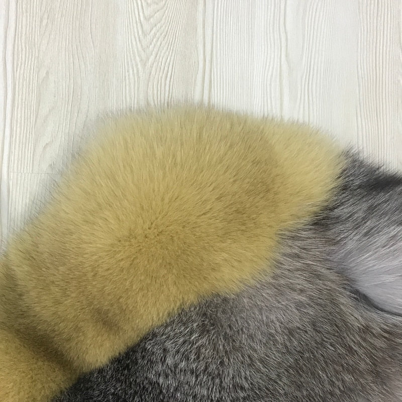 Real Sheep Shearing Real Silver and Blue Fox Fur Full Pelt Crop Coats