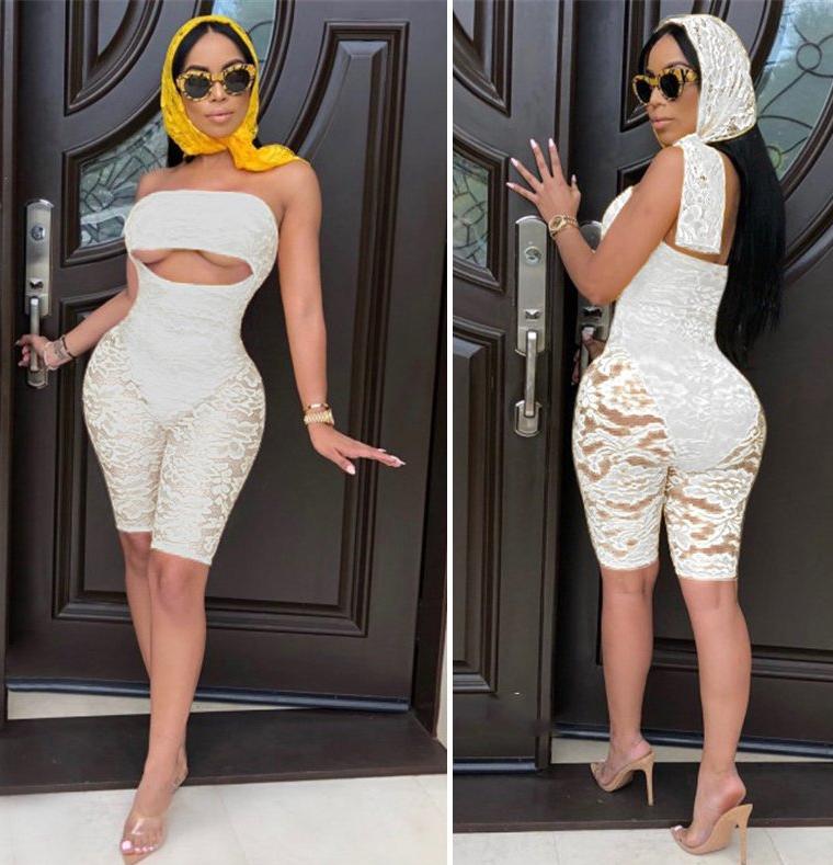 Strapless Hollow Out See Through Jumpsuits (Multi-Colors)