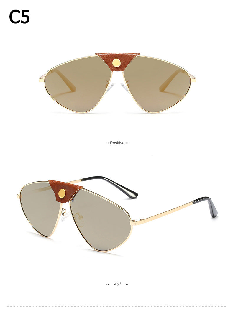 Vintage Metal Button Polarized Sunglasses
