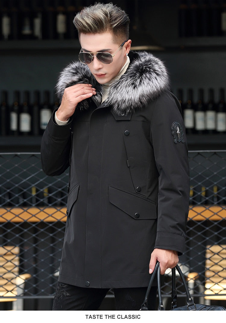Real Rabbit Fur Liner Fox Fur Parka Coats