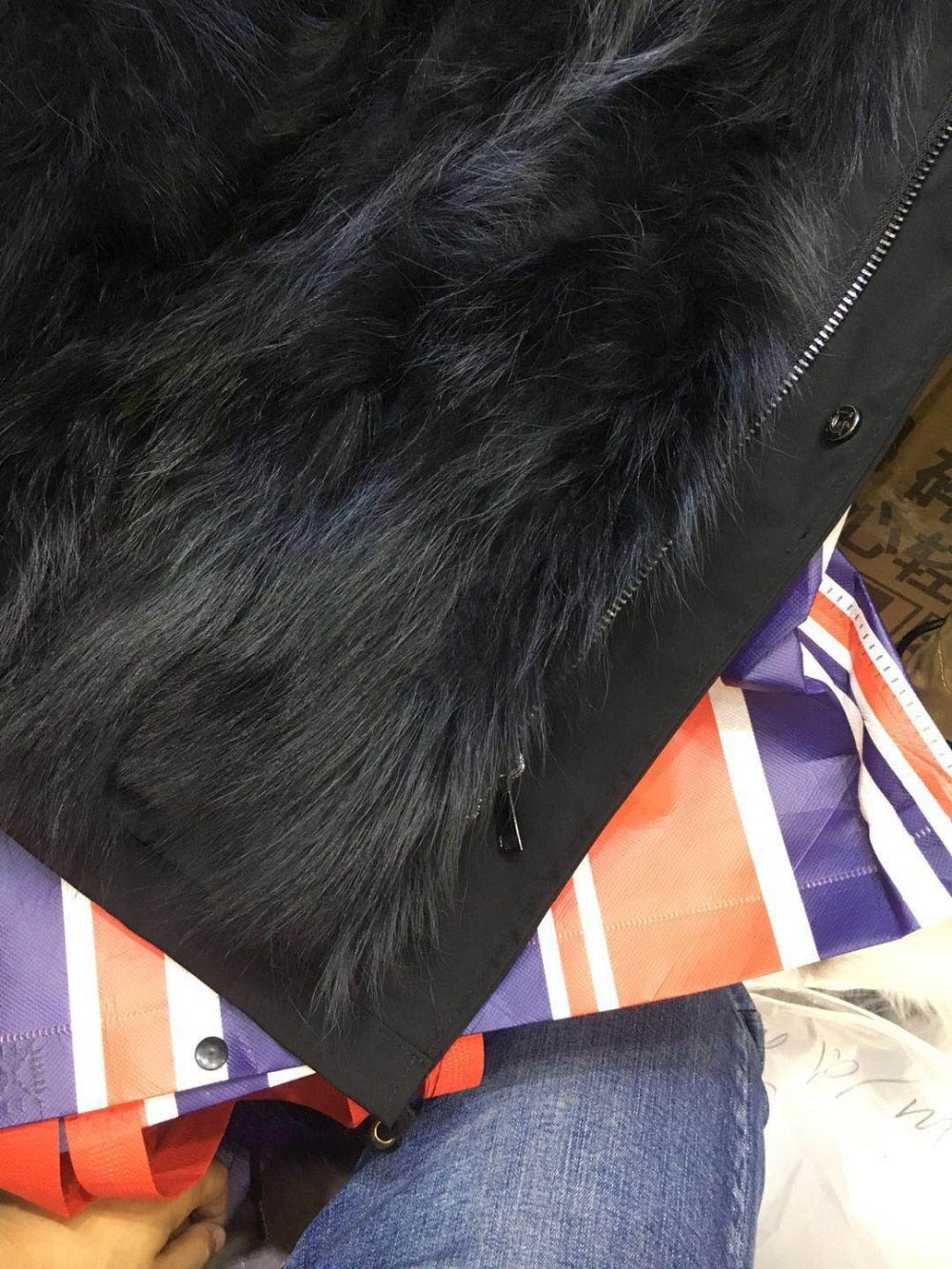 Real Fox Fur Lining and Fox Fur Thick Parka Long Coats