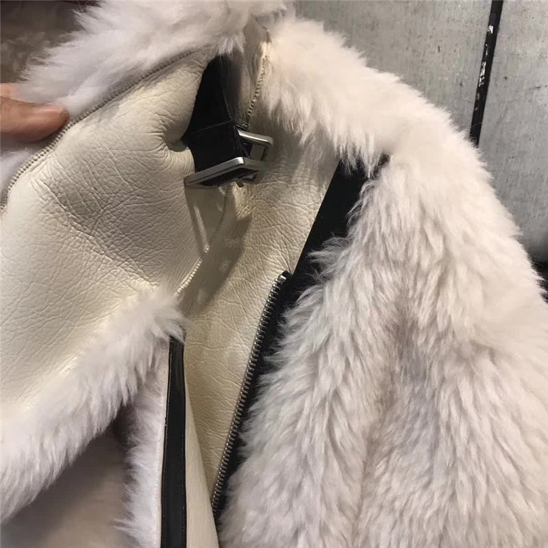 Icelandic Real Wool Sheep Genuine Leather Coat