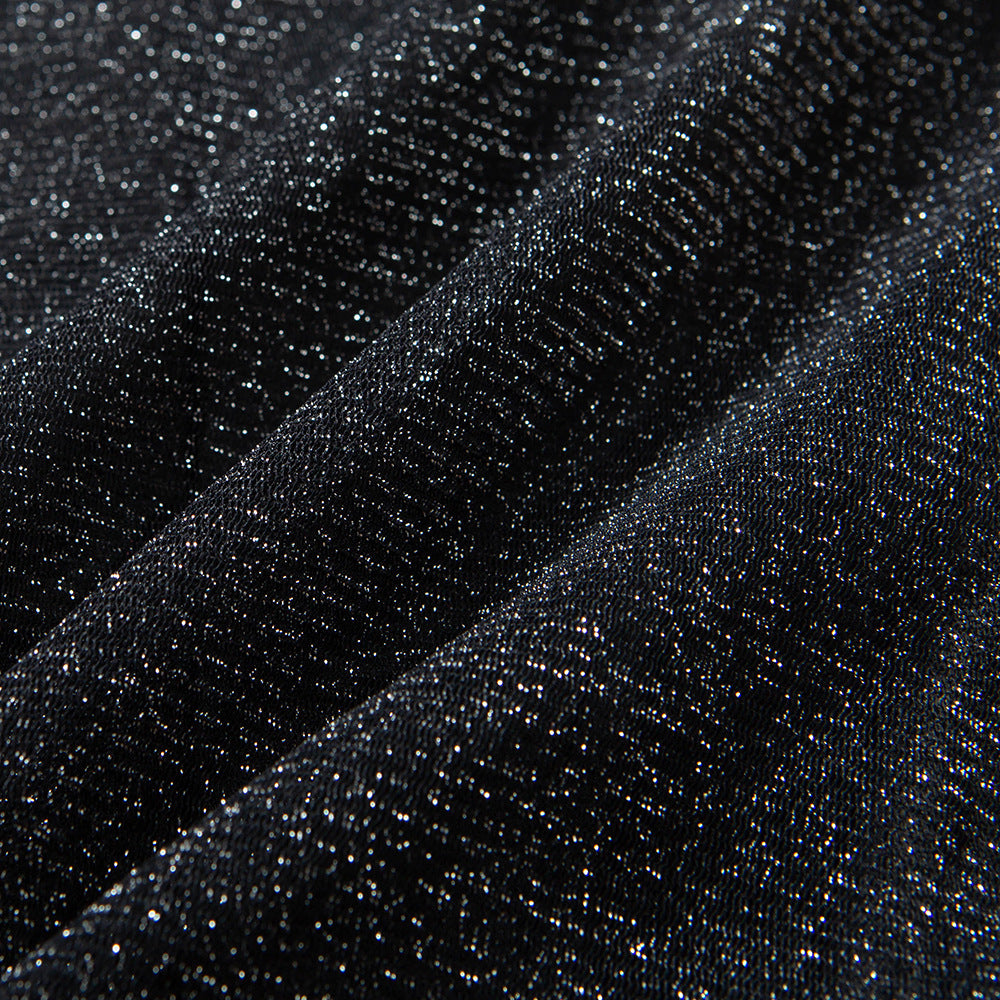 Sparkle Halter Deep V Backless Mesh Bodycon Mini Dresses