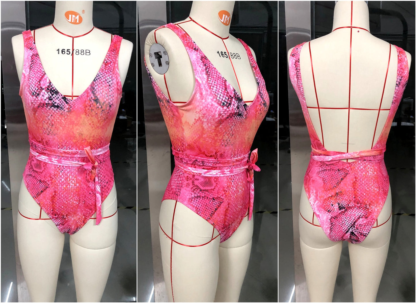 SNAKE PRINT BANDAGE ONE PIECES