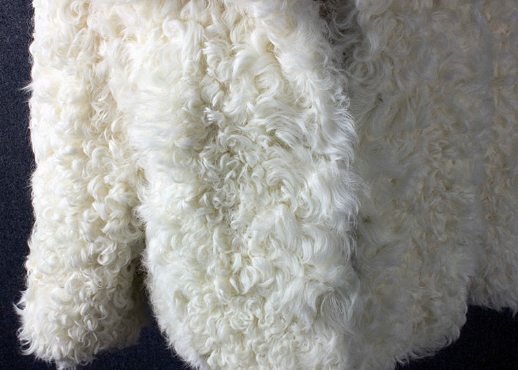 Real Mongolia Lambs Fur Full Pelt Fur Coats
