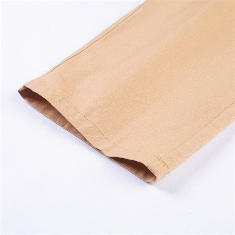 Hollow Cut Out Thigh Strap Cargo Loose Chain Pants