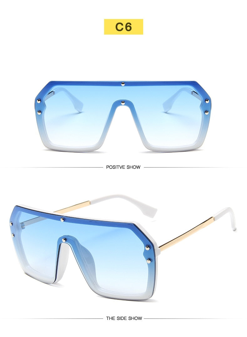 Oversized Square Luxury Goggle Sunglasses