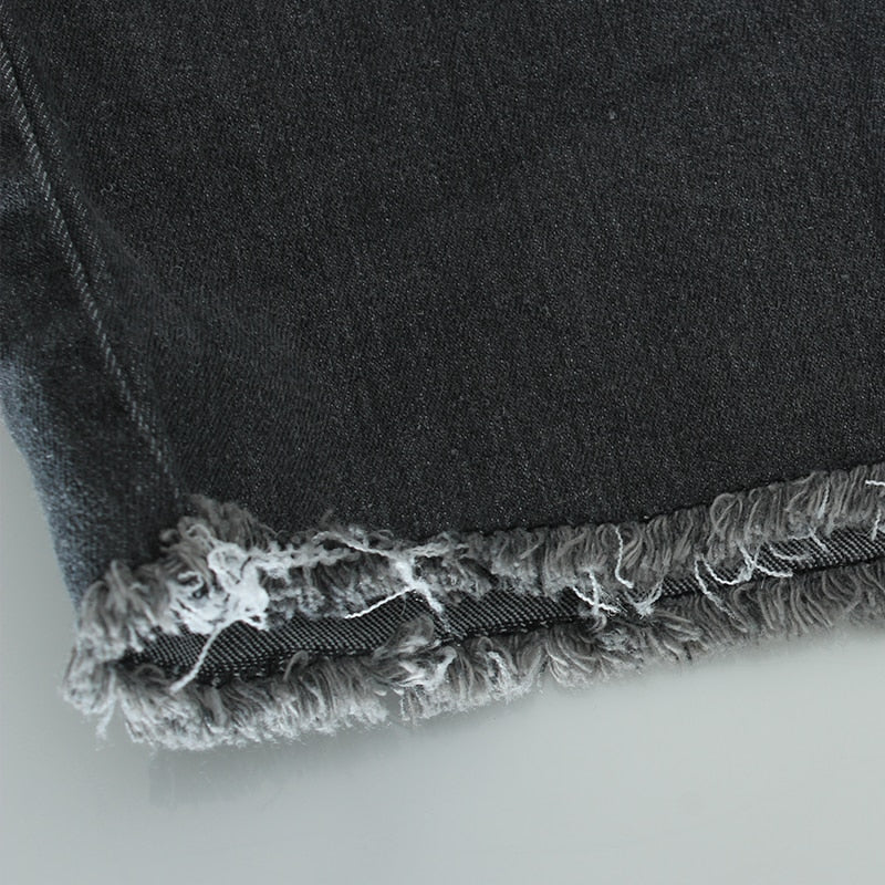 High Waisted Skinny Denim Shorts