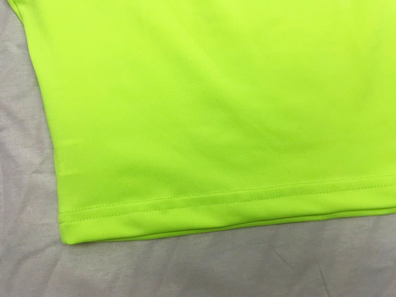 Neon Crop Tank Top High Waist Bikini Sets