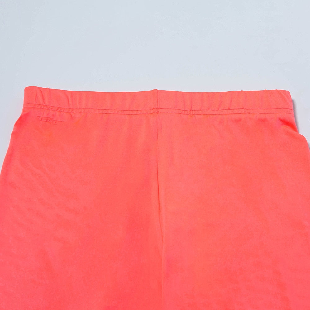 Neon Hollow Cross Crop Top and Mesh Shorts