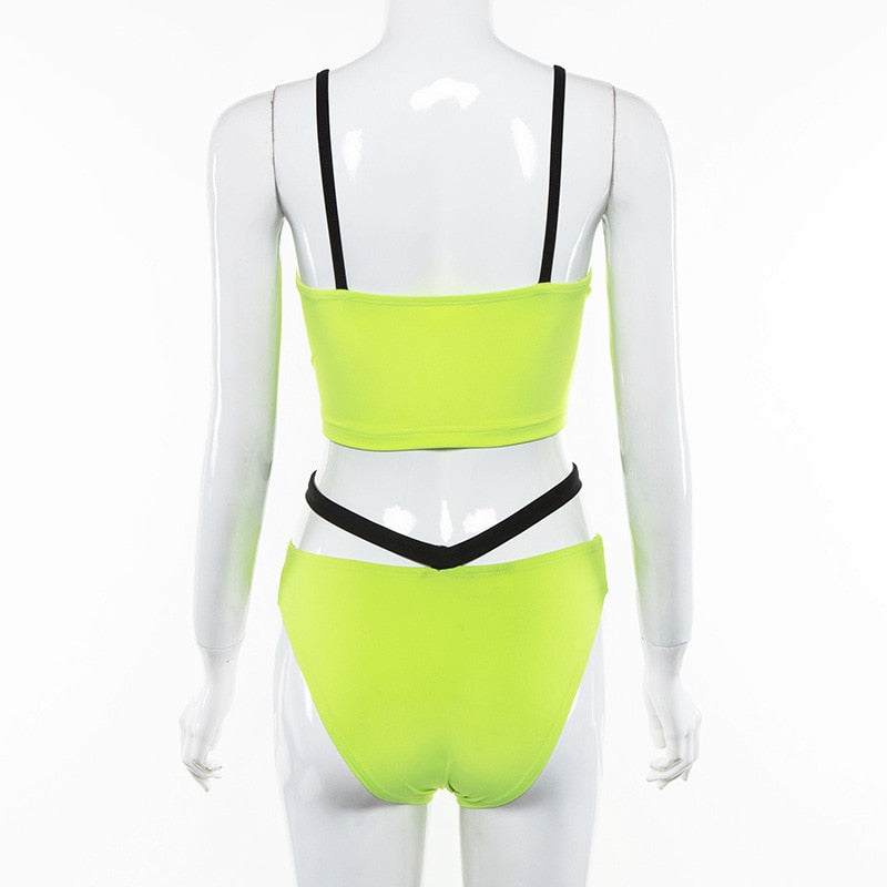 Double Belly Strap Under Cleavage Bikini Sets