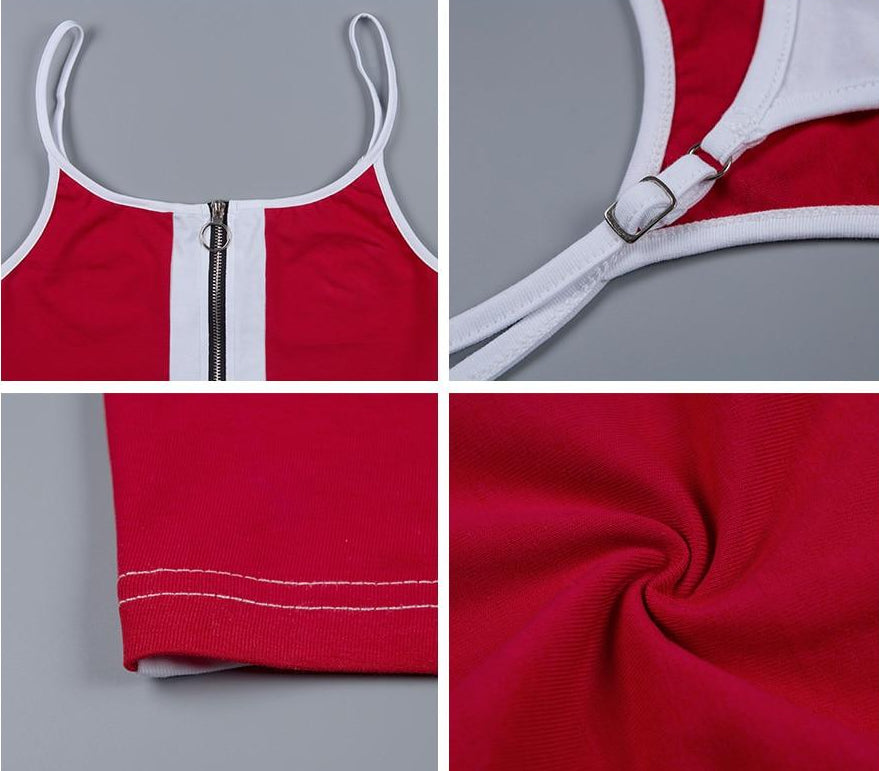 Zipper Fly Crop Tops