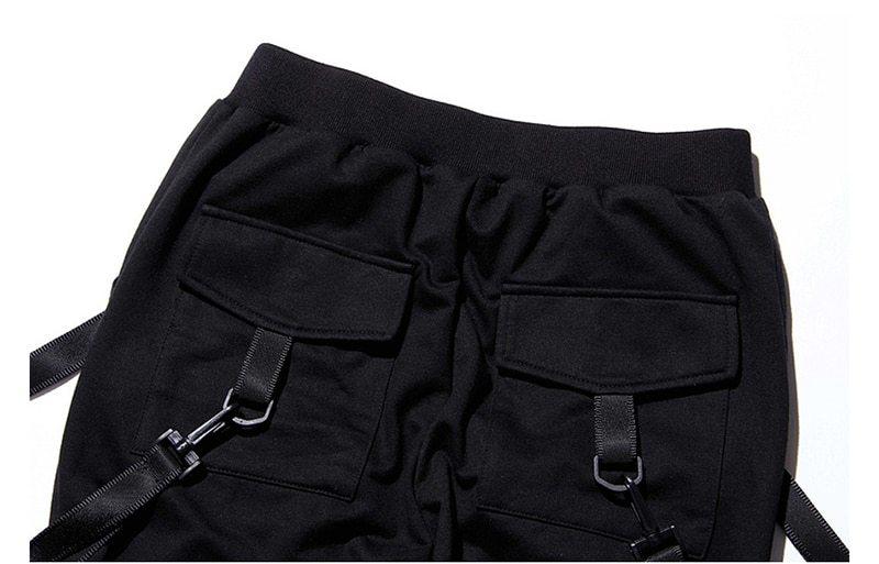 Black Side Straps Joggers