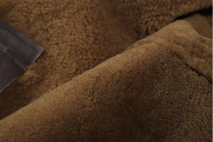 Sheepskin Genuine Leather Real Shearling Fur Lining Jacket